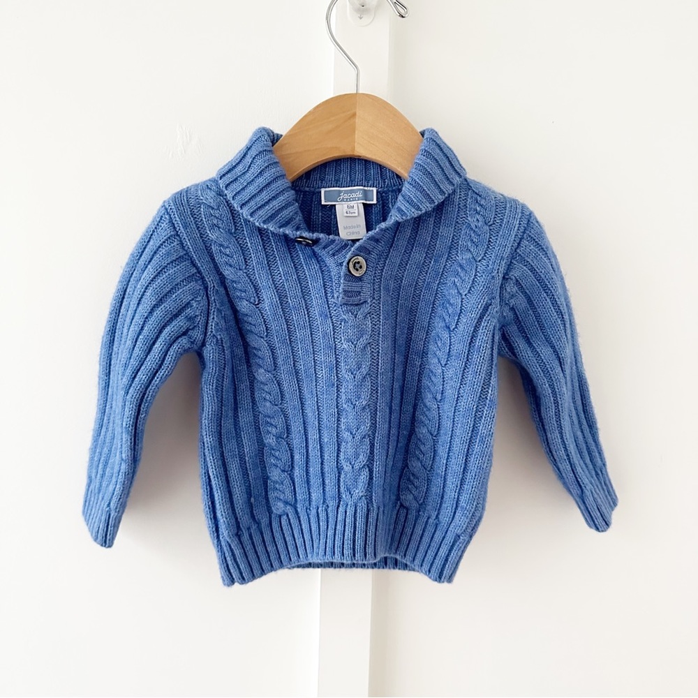 JACADI blue wool cable knit sweater